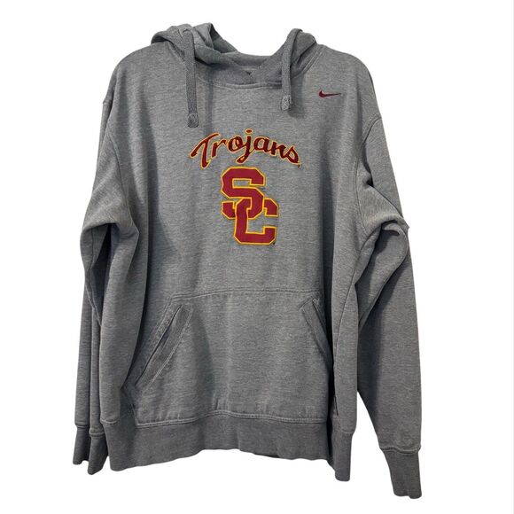 Nike Swoosh USC Trojans Collegiate Hooded Sweatshirt Mens Medium‎ 90s Vintage - Picture 1 of 8